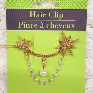 Pearl and Starburst hair barrette